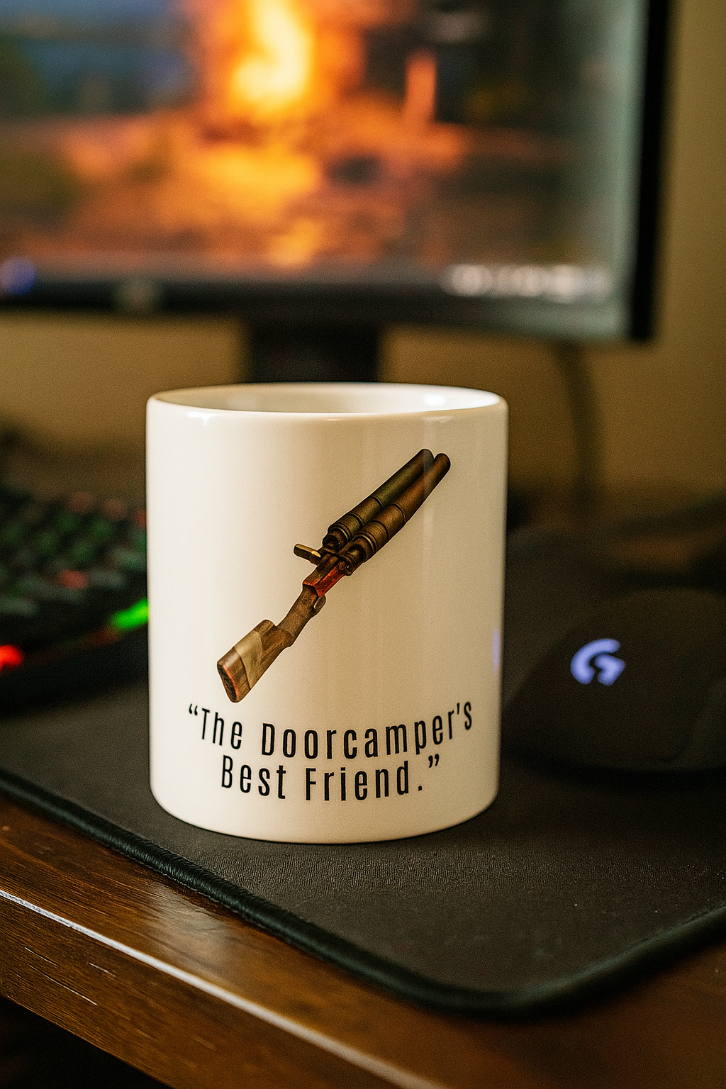 Doorcamper’s Best Friend – Rust Double Barrel Mug